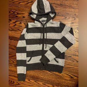 Brandy Melville, Alana Wool Striped Zip Up Sweater, Size Small, Orginally $38